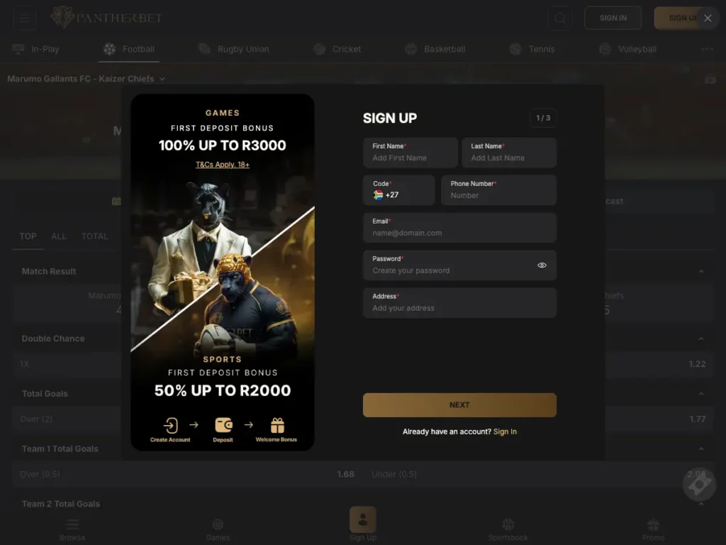 signup form